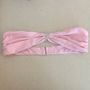 Pink Bandeau Bikini Top with Starfish Accent
